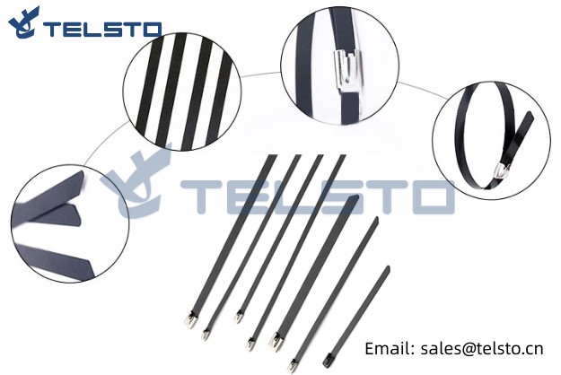 Coated  Stainless Steel self-locking Cable Ties ball lock type (1)