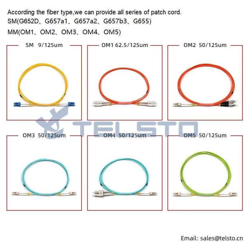 Factory price fiber jumper sc to st upc sm sx 2.0mm 3m 5m 6m fiber optic patch cord (1)